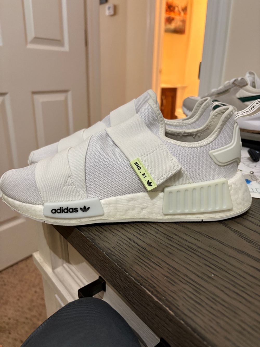 Adidas NMD_R1 White Sneakers (Size 8.5)